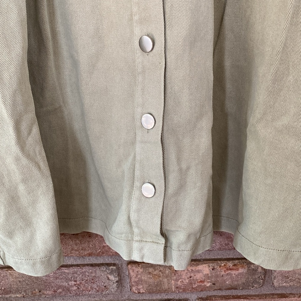 She + Sky Olive Green Denim Dress - Picture 7 of 11
